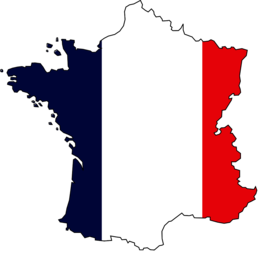 Frankreichumriss mit Tricolore
