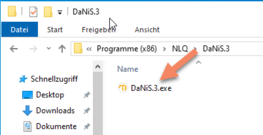 Bildliche Darstellung zur Beschreibung: DaNiS.exe ablegen